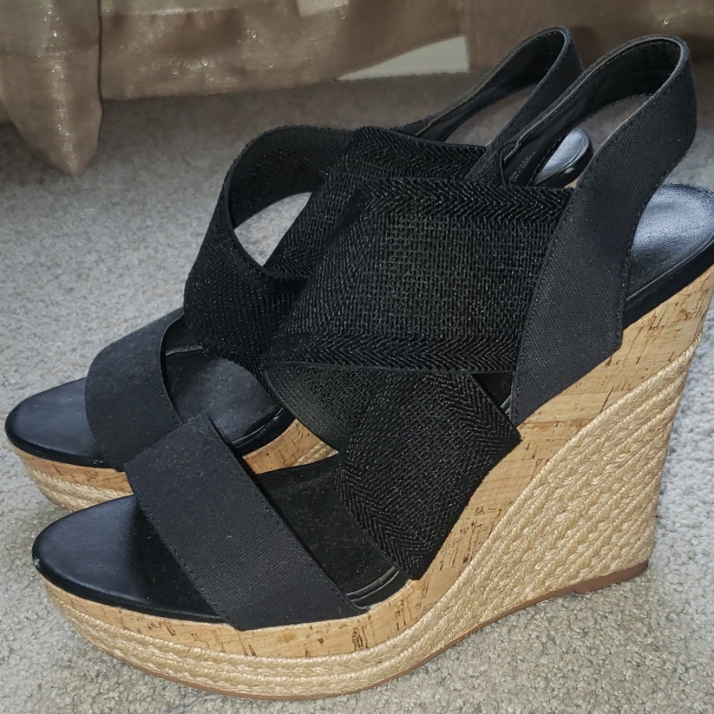 Charles by Charles David black wedges sz 7.5